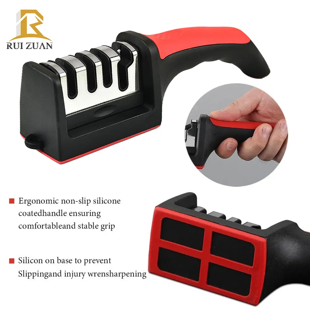 Manual Knife Blade Sharpener 4 Stage Knife Sharpening Tool for Hone Ceramic Steel and Metal Knives Knife Sharpener
