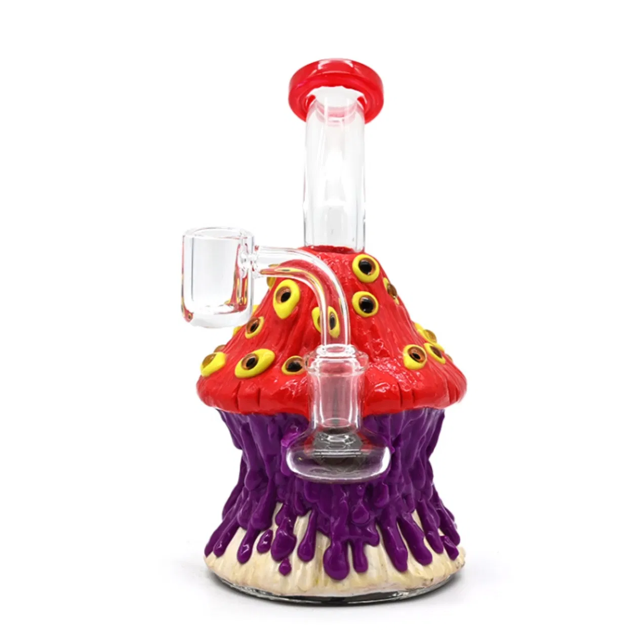 Creative Colorful Luminous Poisonous Mushroom High Borosilicate Glass Hookah