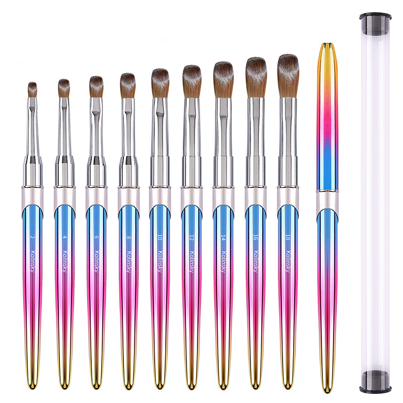 100% Pure Kolinsky Acrylic Nail Brush Metal Handle Mink Hair