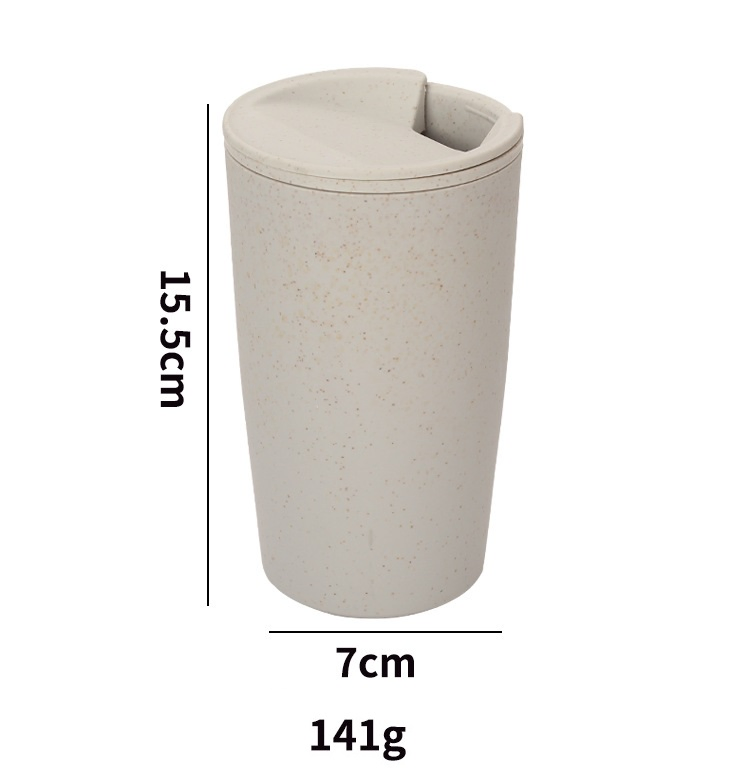 Eco Friendly Wheat Straw Coffee Cup Portable Travel Mug with Lid