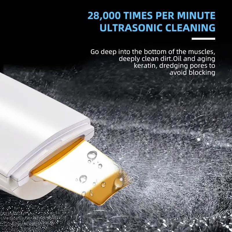 USB Rechargeable Wireless High Frequency Vibration Ultrasonic Skin Scrubber Deep Cleansing Facial Skin Scrubber