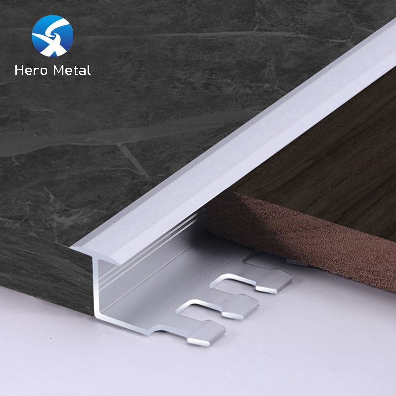 Aluminum Arc Trim Wire Drawing Decoration Profiles Hero Metal Foshan Customized Modern Design H Shape Floor Edge Strip