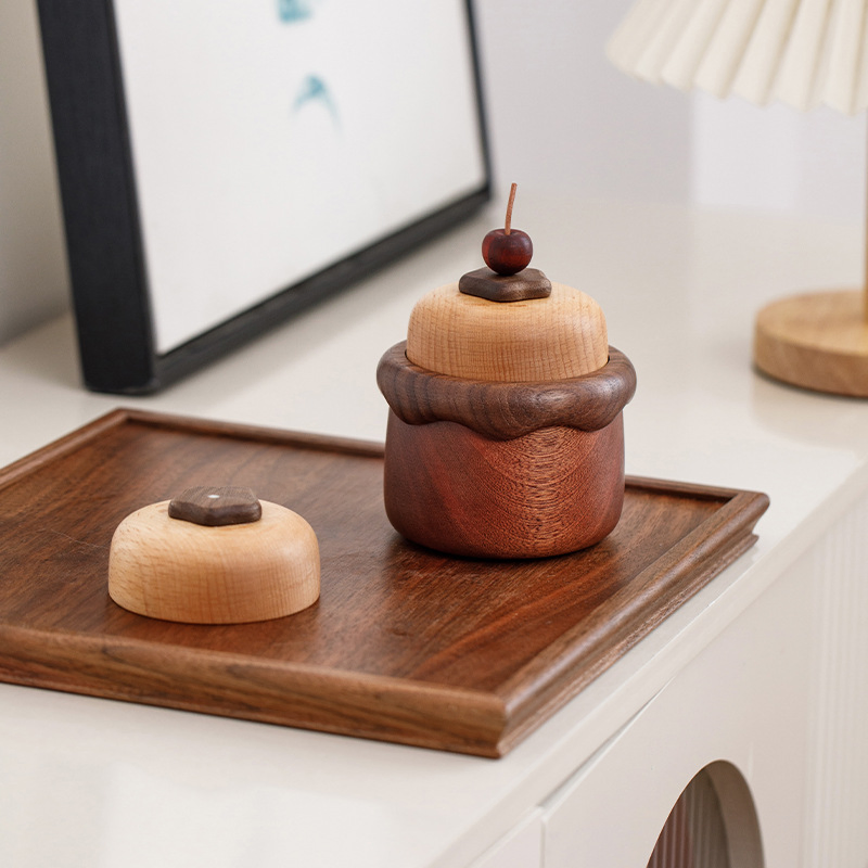 Walnut Wood Toothpick Holder / Solid Walnut Toothpick Storage Box