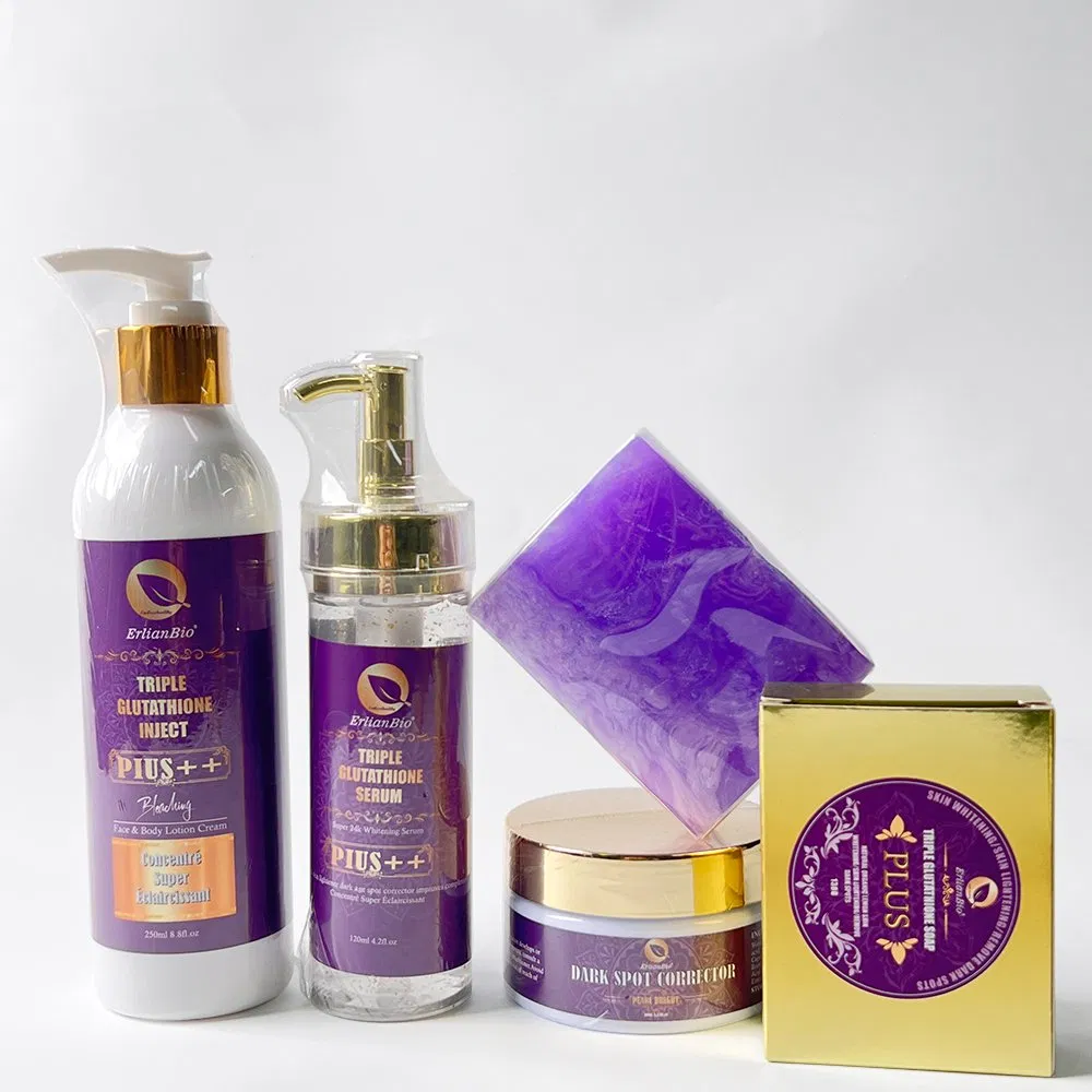 OEM Remove Spot and Acne Glutathione Whitening Skin Sets Female Moisturizing Anti-Wrinkle Brighten Skin Sets with 24K Gold Foil