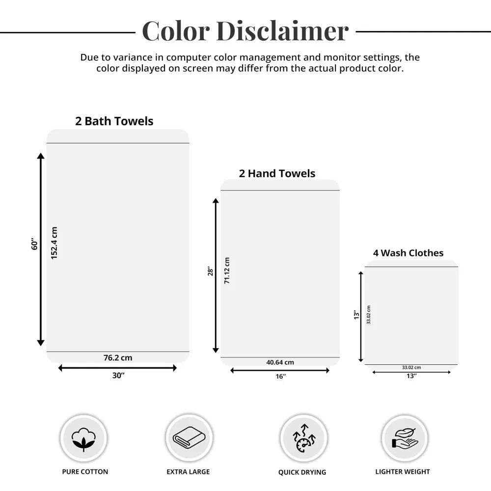 Soft and Thick Towels - 40X60cm 600-1400 GSM Fabric