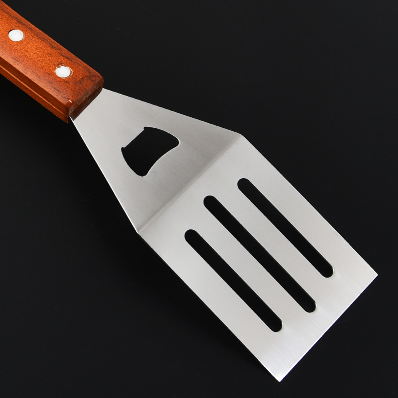 Outdoor BBQ and Summer Grilling Accessories with Wood Cutting Board 5PCS Wooden Handle Barbecue Tool Set