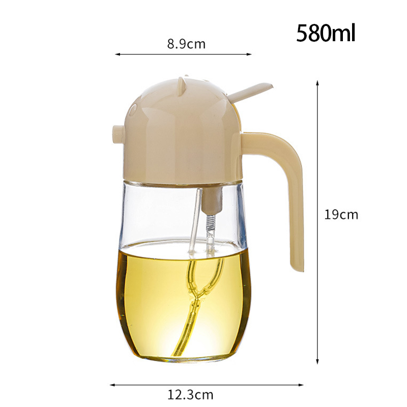 Creative Glass Oil Dispenser Bottle 580ml Glass Olive Oil Spray Bottle Auto Flip Oil Mister Spray Bottle for Kitchen Cooking Salad Baking