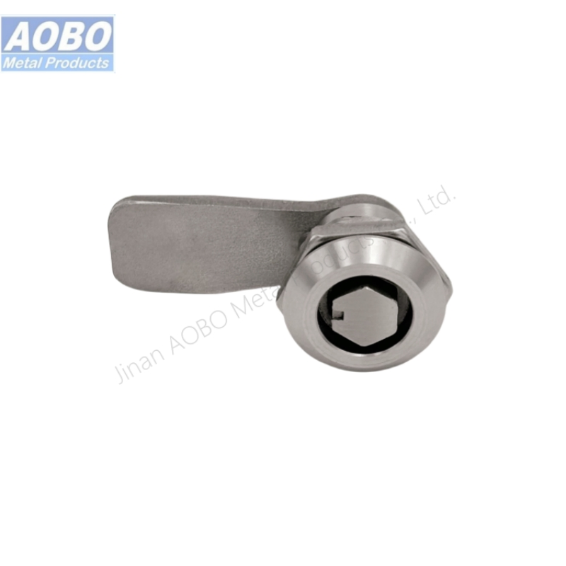 Aobo Machinery AISI316 Casting Waterproof IP65 Substation Cabinet Door High-Speed Rail Metro Part Quarter Turn Hexagon Male Lock Cylinder Cam Lock