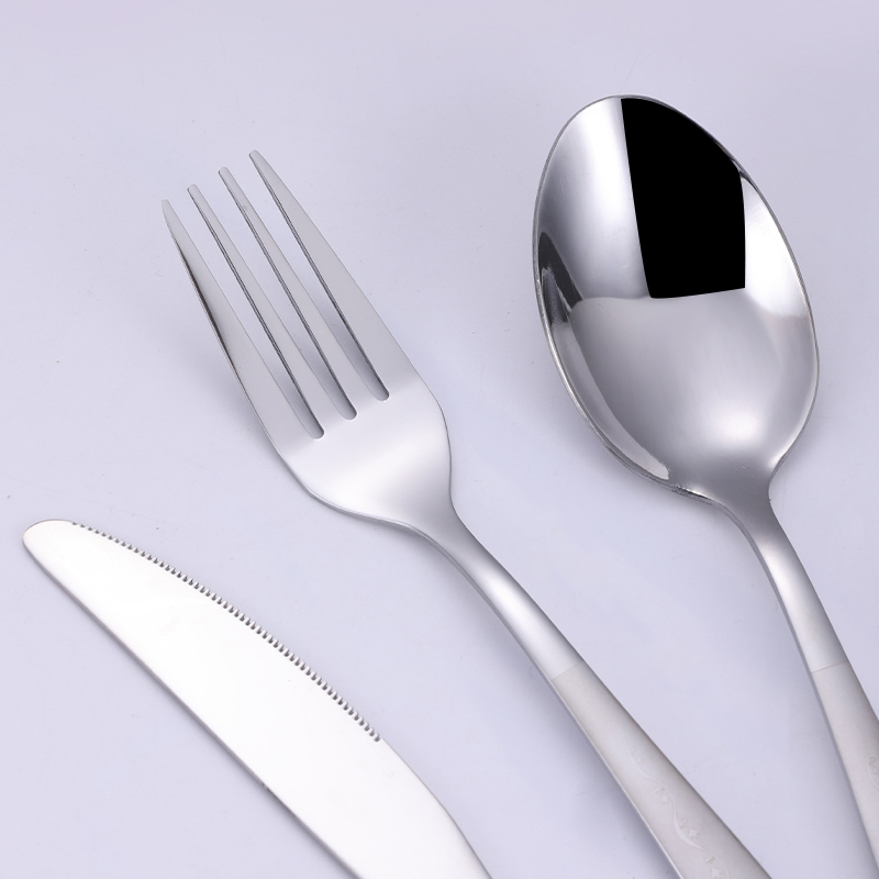 Silver Laser Handle Stainless Steel Cutlery Set