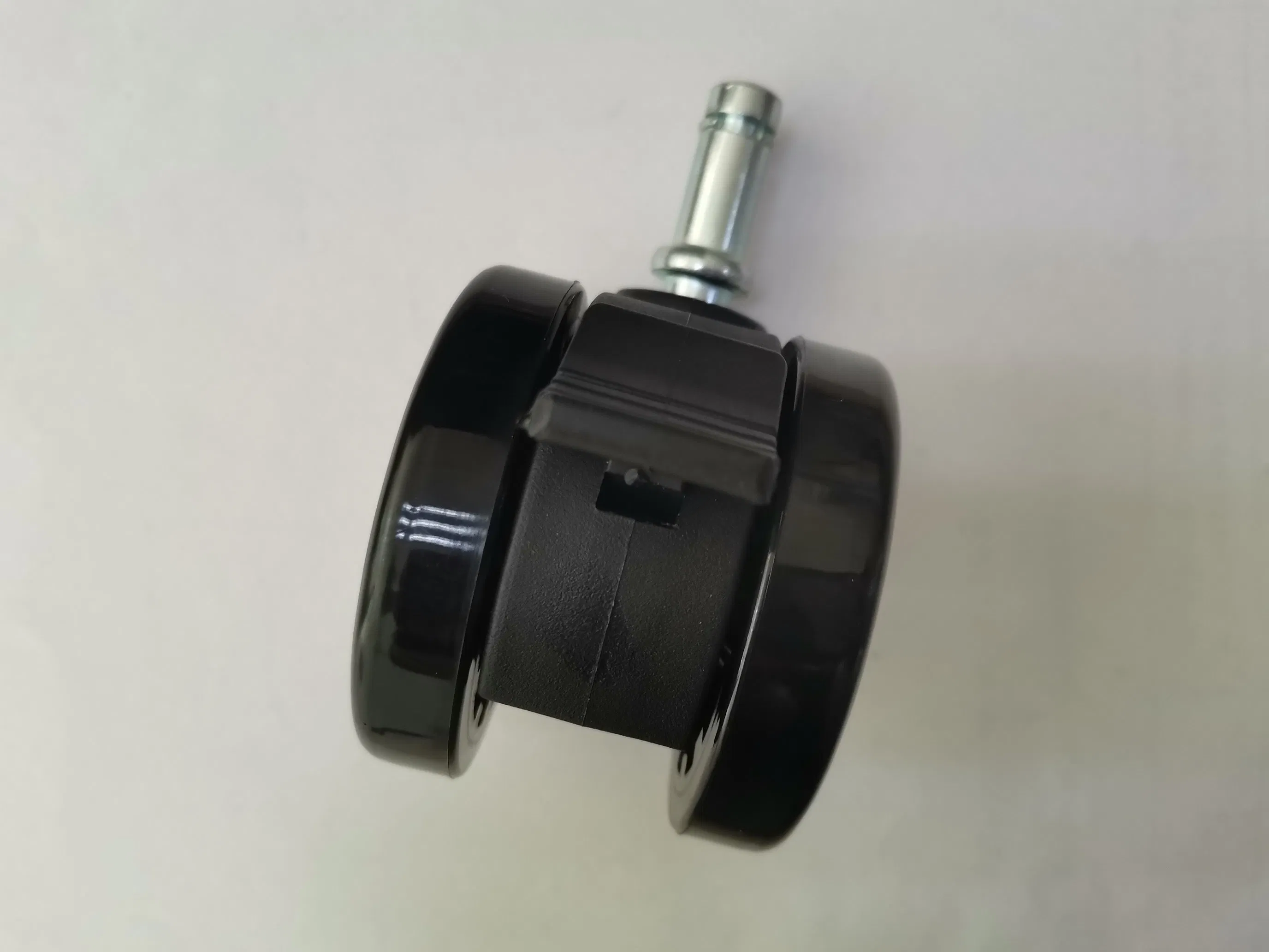 2.5 Inch Twin Wheel Furniture Round Stem Caster Black PU Medical Castor with Brake