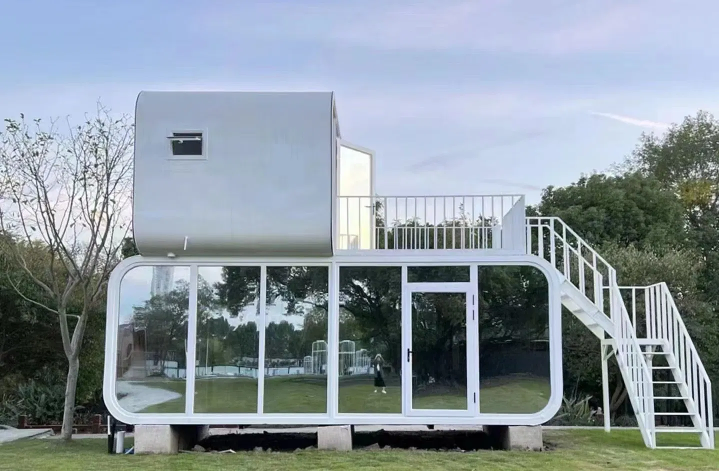 Capsule Container Houses Mobile Wheels Modular Other Portable Prefabricated Tiny Trailer
