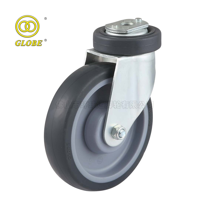 Globe Castor Super Market Trolley Caster Wheel TPR Shopping Cart Trolley Caster