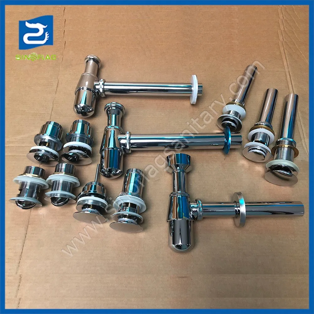 High Quality Brass Big Cap Siphon Sink Pop up Trap Waste Basin Drain
