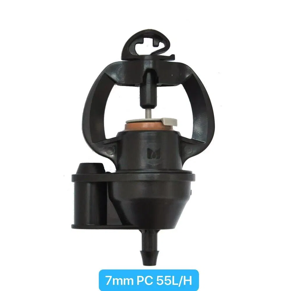 PC Microsprinkler, 35L/H, 55L/H, 100L/H, Connect with Od 8 mm Stake and 4/7mm PVC Pipe and 6mm Barb