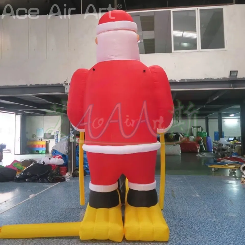 Large Inflatable Skiing Santa Claus for Christmas Eve Decoration