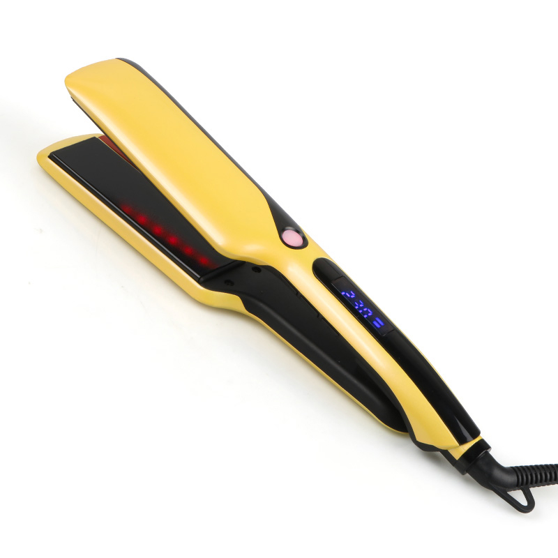 LCD Hair Straightener with Infrared Red Light Professional Ceramic Flat Iron Free Custom Private Label Service