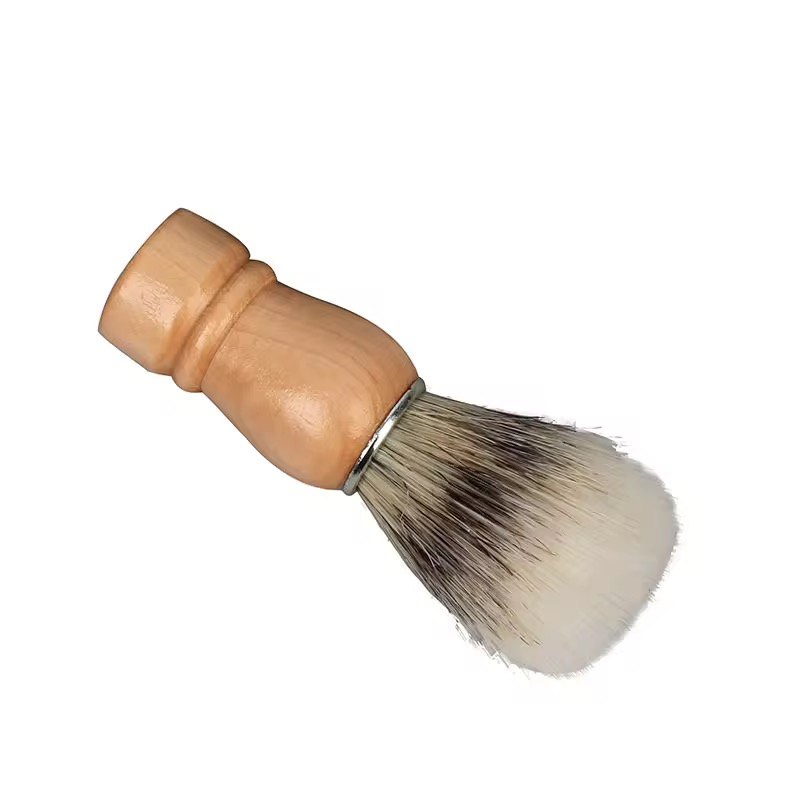 High-Quality Professional Salon Men's Wooden Handle Facial Cleansing Tool Beard Brush