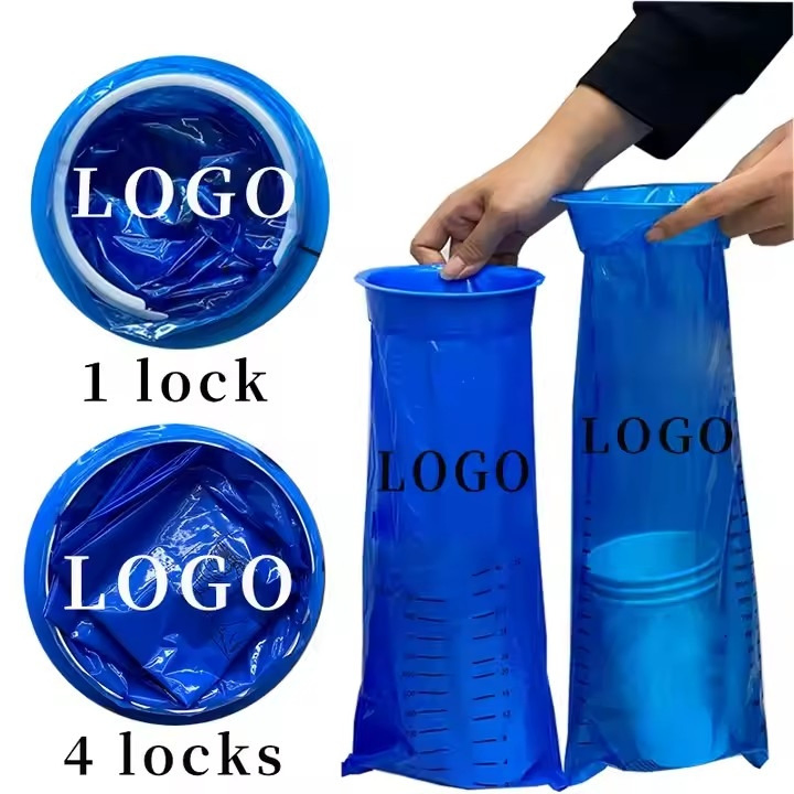 Customized Disposable Emesis Bags Blue Car Nausea Bags Vomit Bags