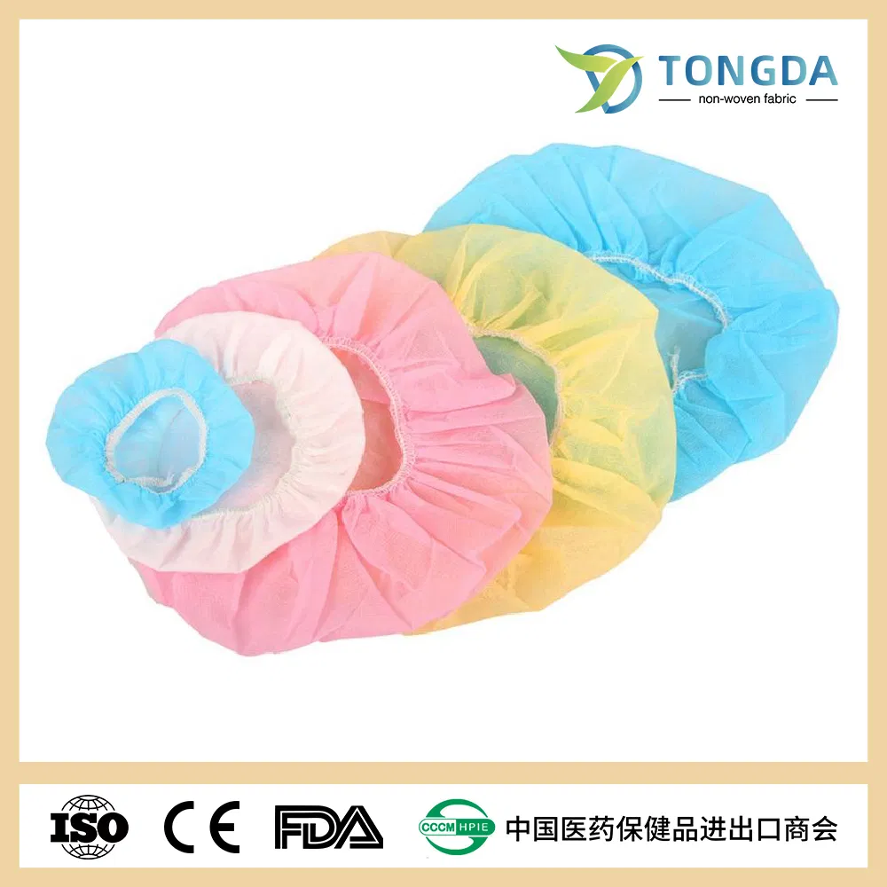Soft Non-Woven Disposable Bouffant Cap for Hospital/Healthcare/Beauty/Lab/Hygiene/Food Industry/Factory/Wholesale