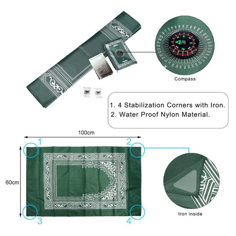 Compact Travel-Friendly Foldable Muslim Prayer Mat for Easy Carry