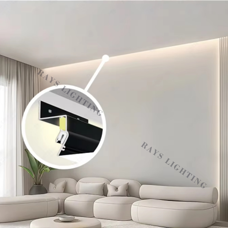 PVC Stretch Tension Ceiling Aluminum Profile H Frame Shadow Fabric Profile for Russia Market Stretch Ceiling