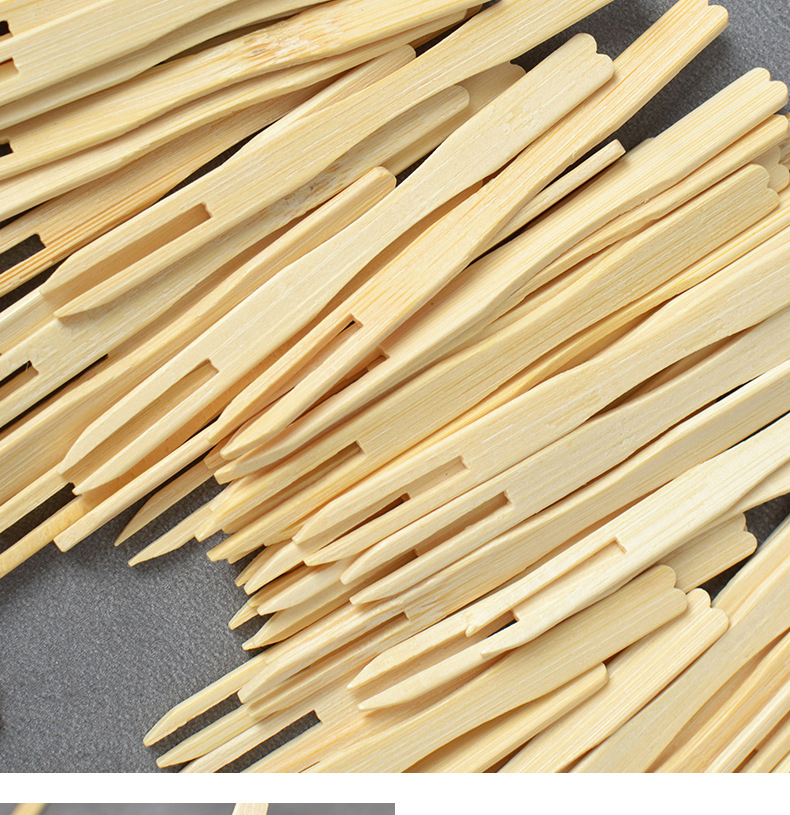Commercial-Grade Bamboo Forks for Fruit Platters & Buffets