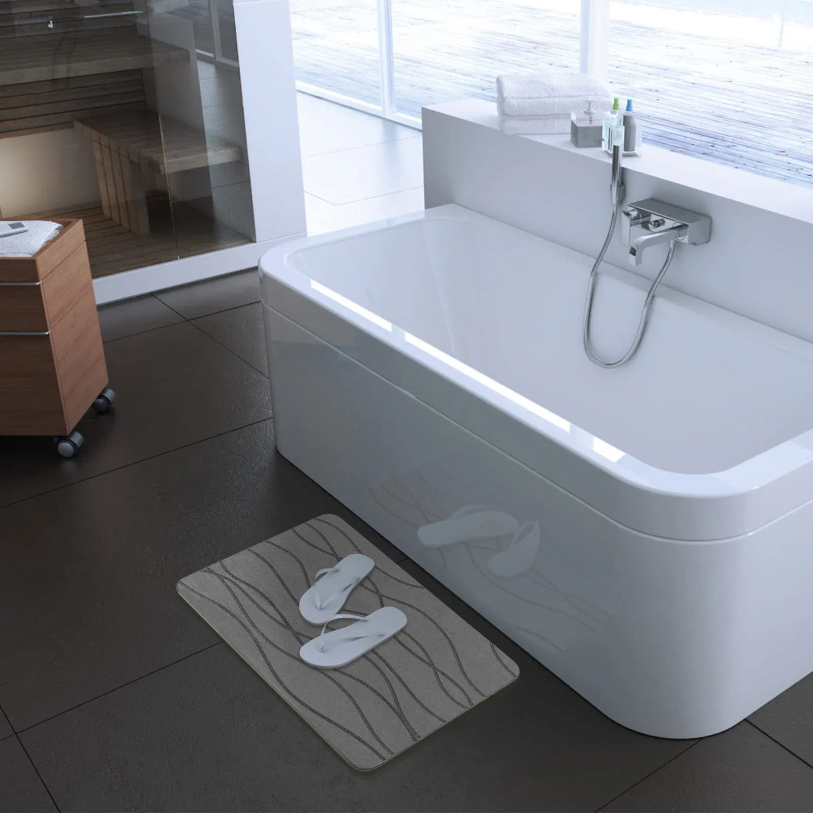 Customize Fast Water Drying Super Absorbent Non-Slip Diatomite Earth Bath Mats Stone Bath Mat for Bathroom