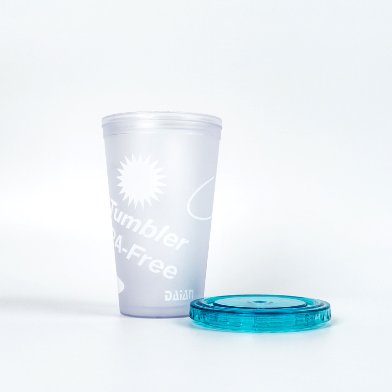 Custom Logo 16oz 24oz Reusable Plastic Travel Coffee Mug Double Wall Insulate Clear Acrylic Tumblers with Straw and Lid