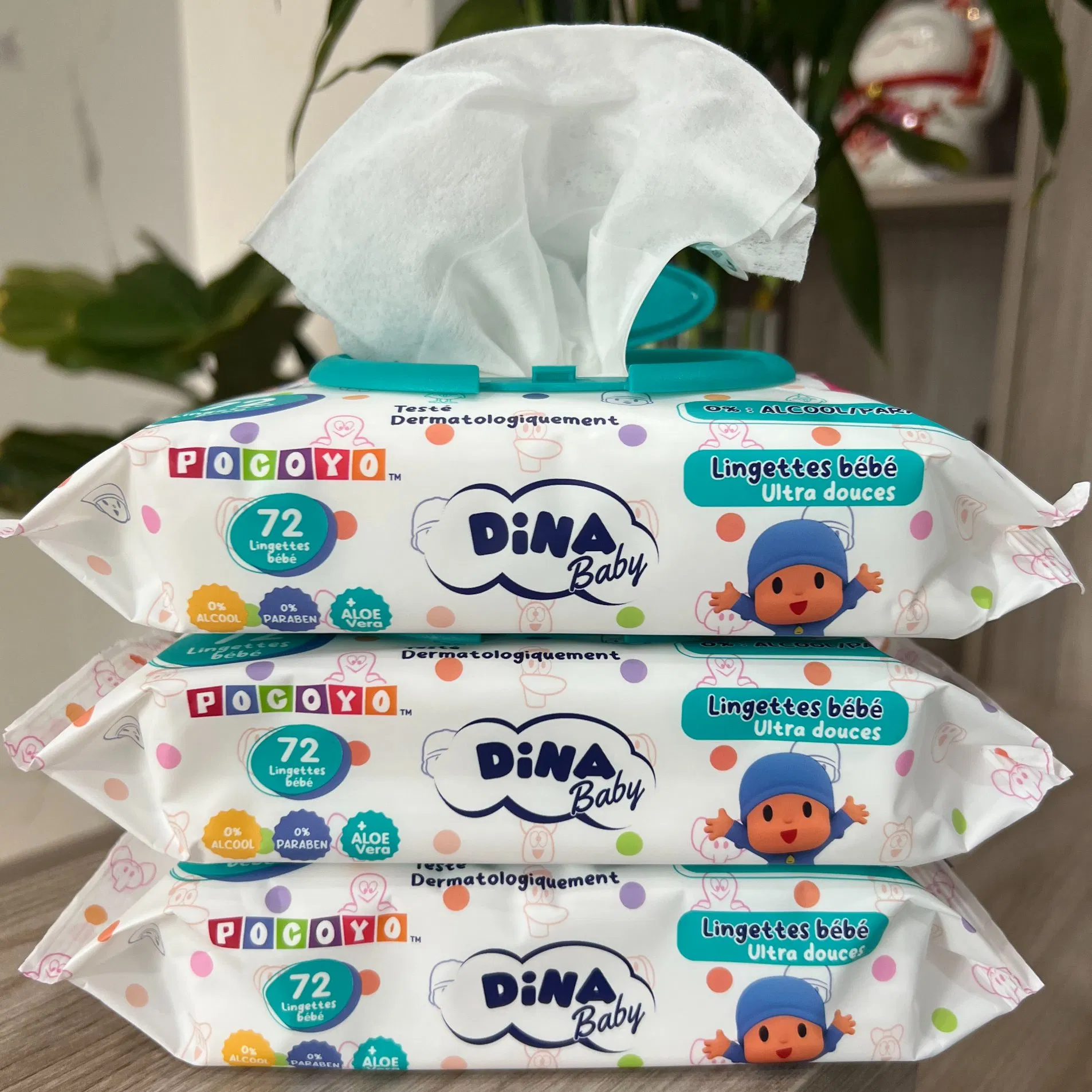 Single Packed Portable Unscented Eco-Friendly Spunlace Mini Baby Wipe for Sensitive Skin