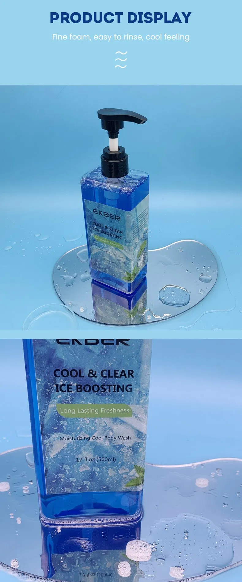 Glycerin Shower Gel Body Wash Treatment Blue Mint Cool Body Wash