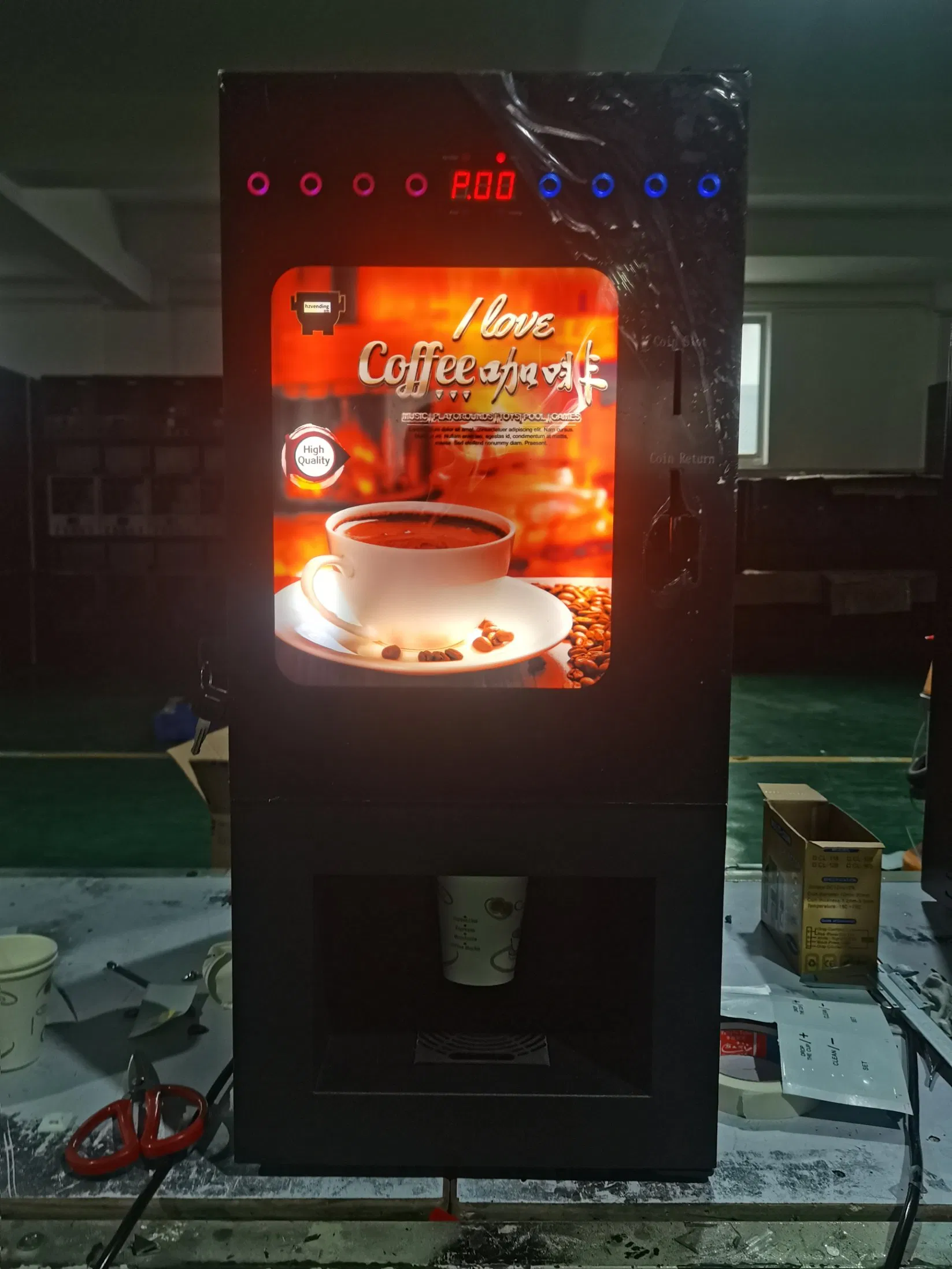 Hot Sales Coin Operated Coffee Vending Machine Wf1-303V-a