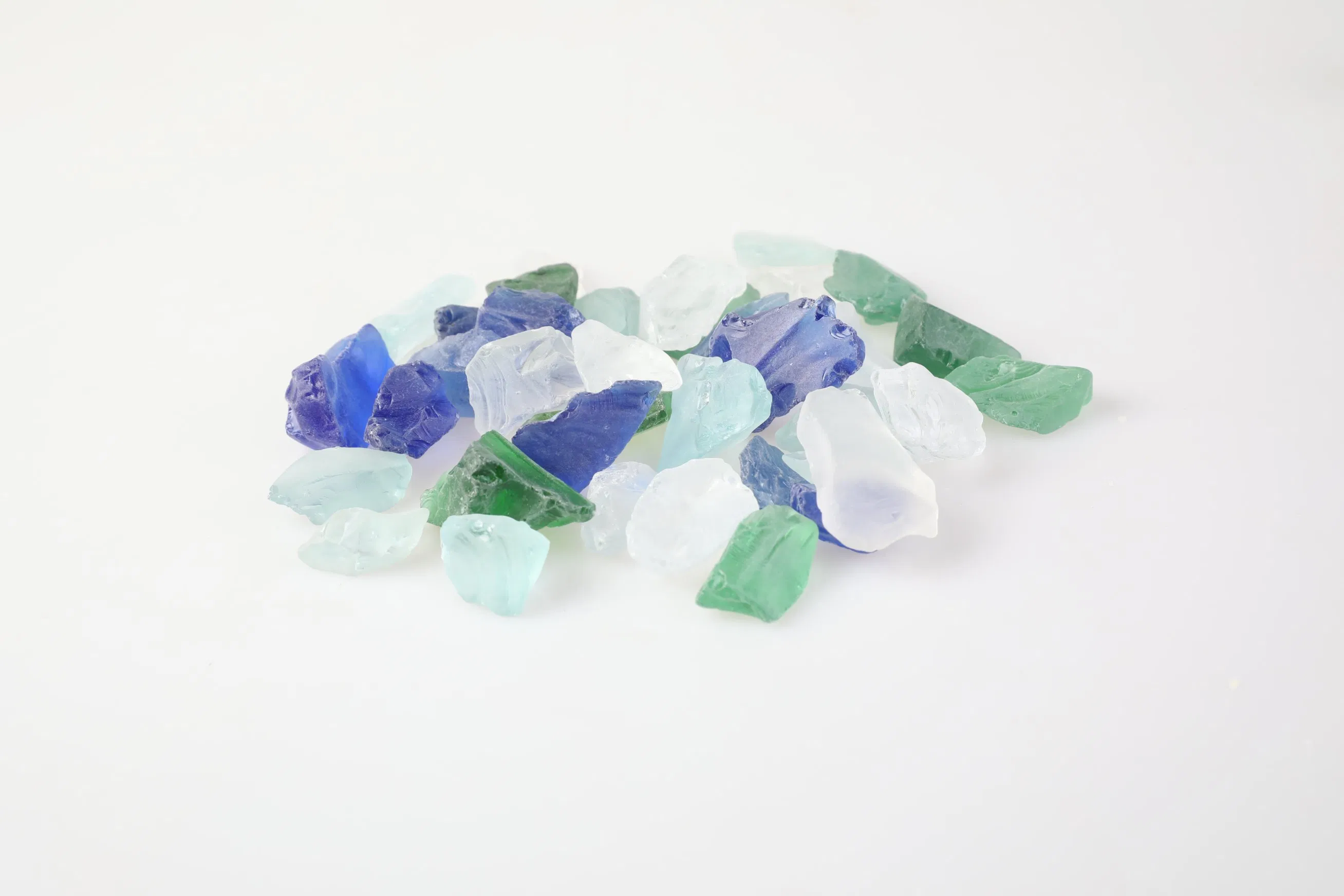 Aquarium Fish Tank Pebbles Premium Mixed Color Blue Flat Gemstone Vase Filler Glass Beads Flat Glass Marble