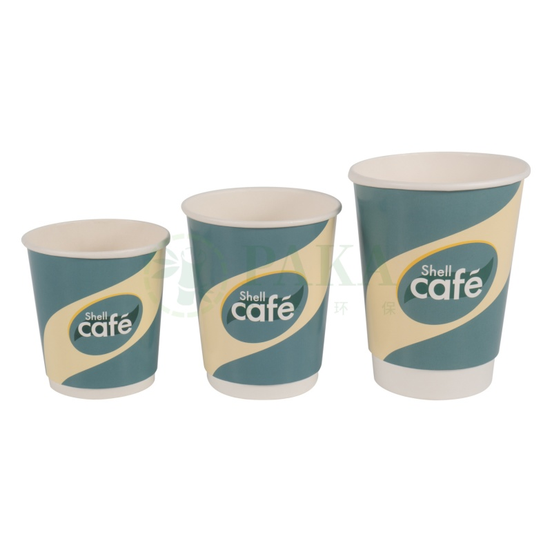 Двухслойный бумажный стакан для горячих напитков с крышкой