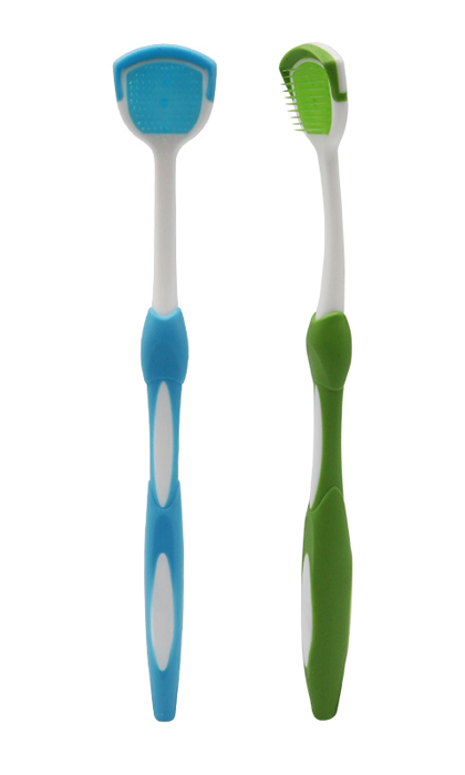 Customize Logo Soft Nano Bristle Tongue Brush Clean Tongue Surface Tongue Scraper