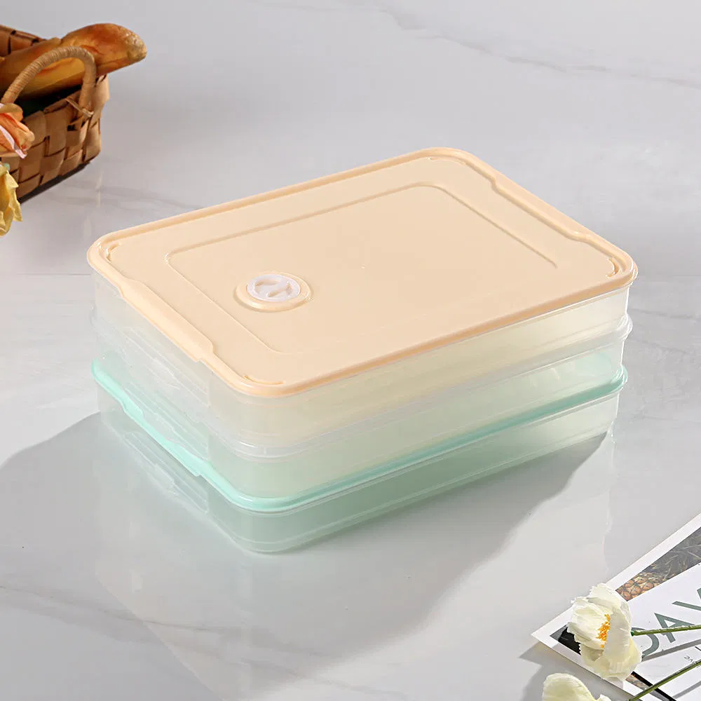 Food-Grade Three-Color Rectangular PP Dumpling Storage Container