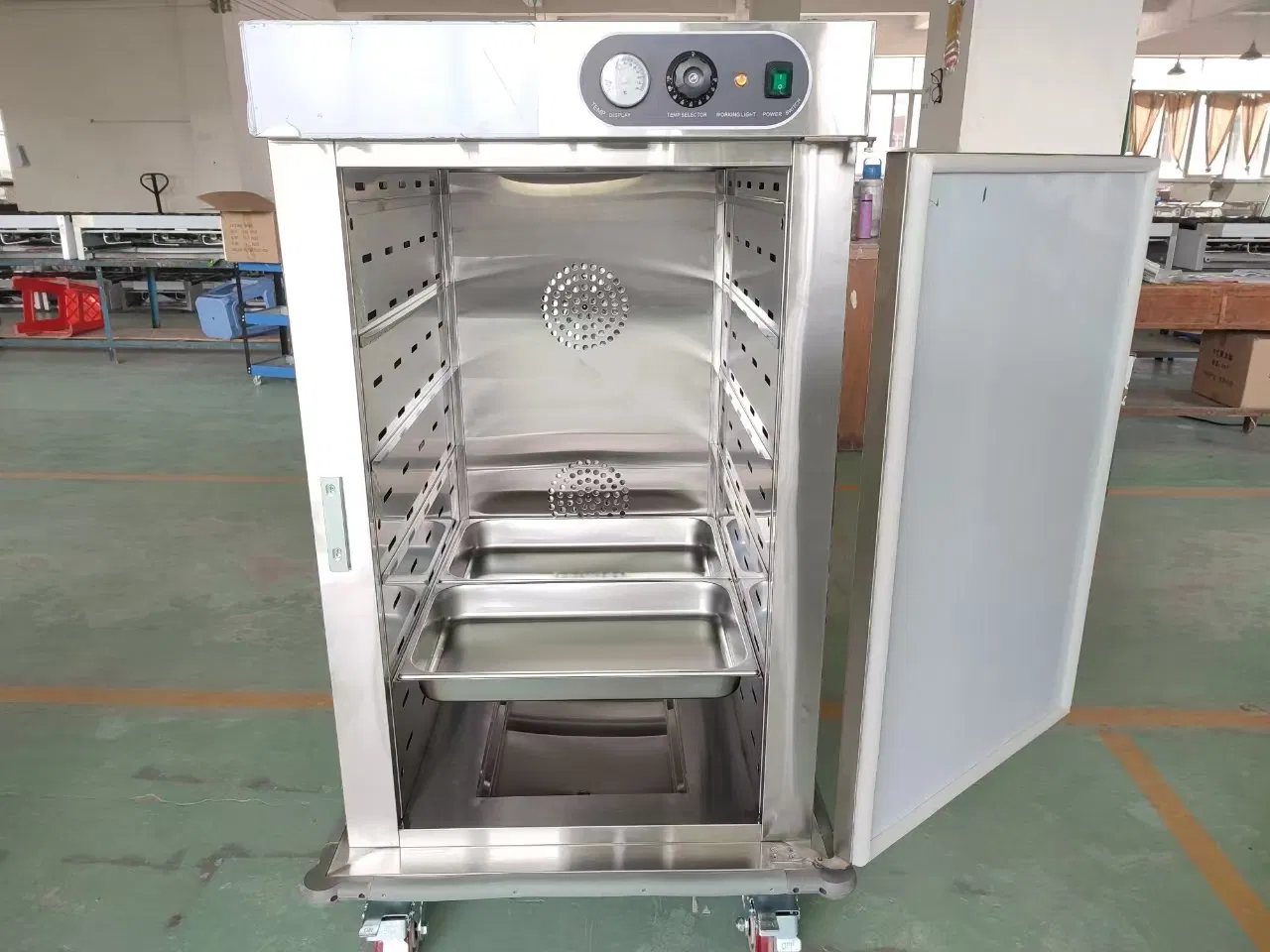 Mobile Electric Food Warmer Cabinet with Wheels 304 Stainless Steel