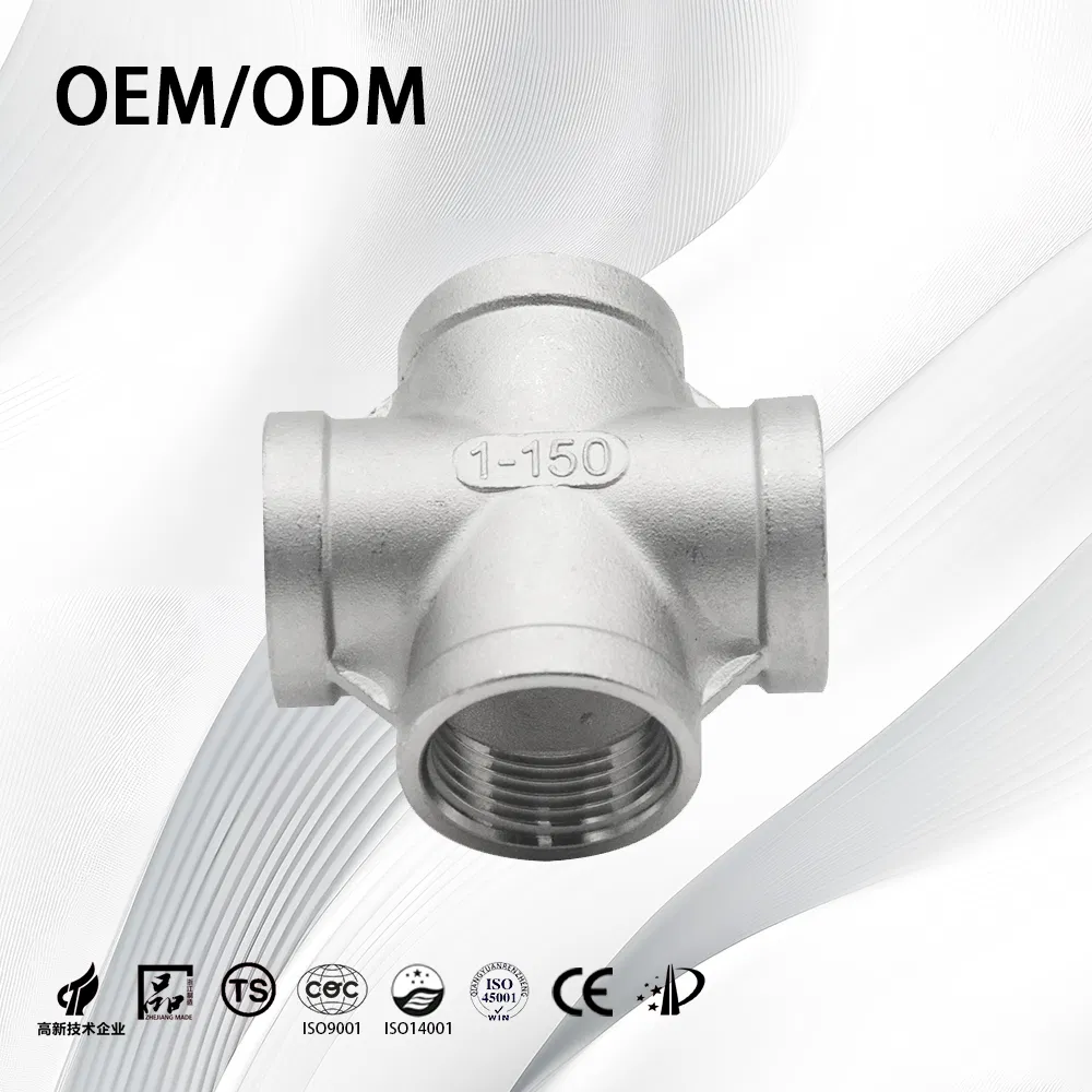High Pressure Industries Customize ASME B16.9 Threaded Equal Stainless Steel Cross for Industry