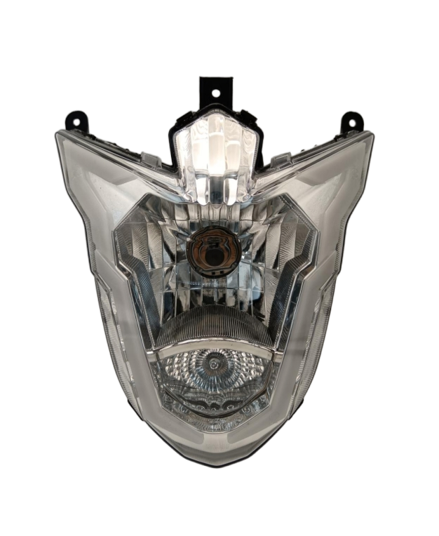 Advanced LED Motorcycle Headlight with Bright Yellow, Red, and White Light