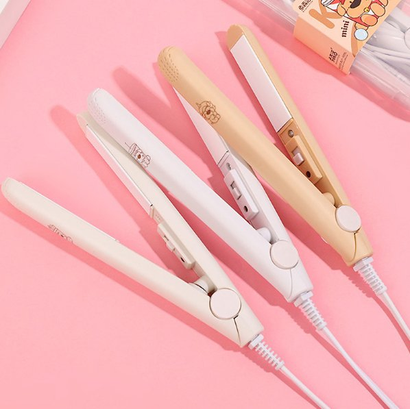 Cartoon Mini Hair Straightener Small Size, Low Power, Bang Volumizing, Gentle on Hair, Perfect for Students and Women, Straightening & Curling Tool