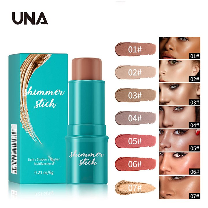 7 Colors Private Label Loose Powder Bronzer & Highlighters Bronzing Stick Brightening Cushion Contour Highlighters