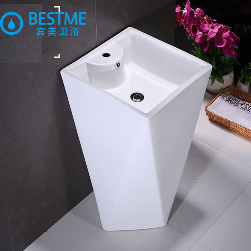 New Design Sanitary Ware Bathroom High End One PC Pedestal Wash Basin (BC-1023B)
