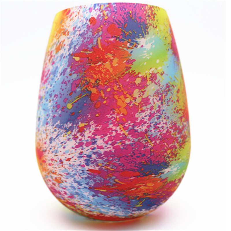 Portable Cola Soft Drink Fruit Juice Beer Silicone Bohemian Style Wine Cup Glasses for Party