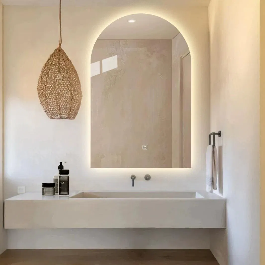Arched Smart Bathroom Mirror, a Multifunctional Touchscreen Bathroom Mirror for The Toilet, a Wall-Mounted Makeup Mirror for The Washbasin and Dressing Table