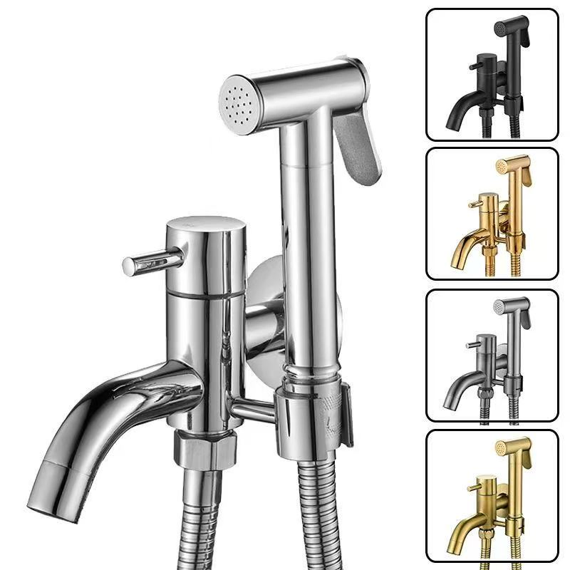 High-Pressure Bathroom Black Brass Bathtub Toilet Handheld Bidet Sprayer
