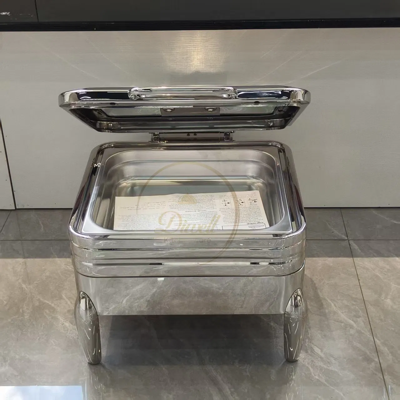 Catering Equipment Stainless Steel 304 Chaffing Dish Square Shape Chafer Dish Buffet Chafing Dish for Hotel Restaurant