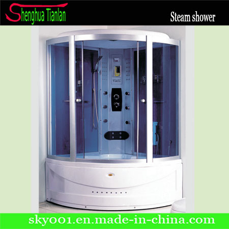 Luxury Quadrant Blue Tempered Safety Glass Modular Shower Cabina Doccia (TL-8828)