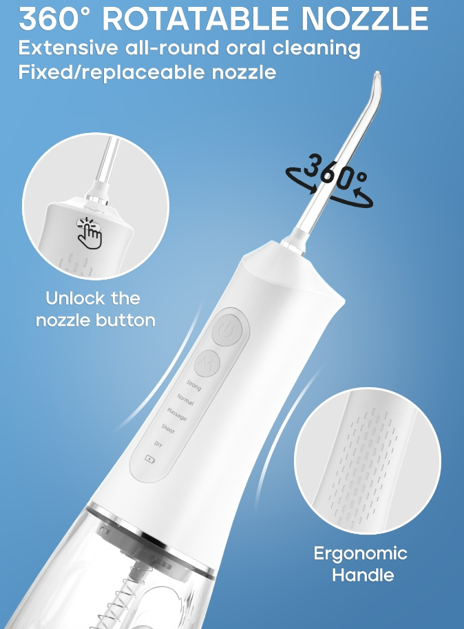 Adult Ipx7 Big Detachable Tank Portable Water Dental Care Irrigator Flosser