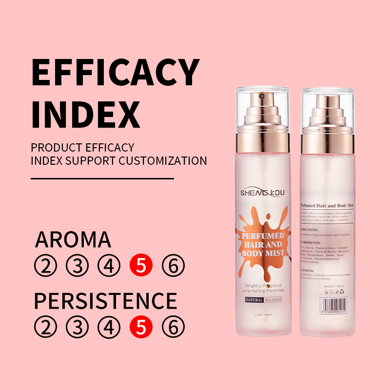 Custom Private Label 100% Vegan Delightful Fragrance Hair Body Spray No Irritant Hair Perfume Mist