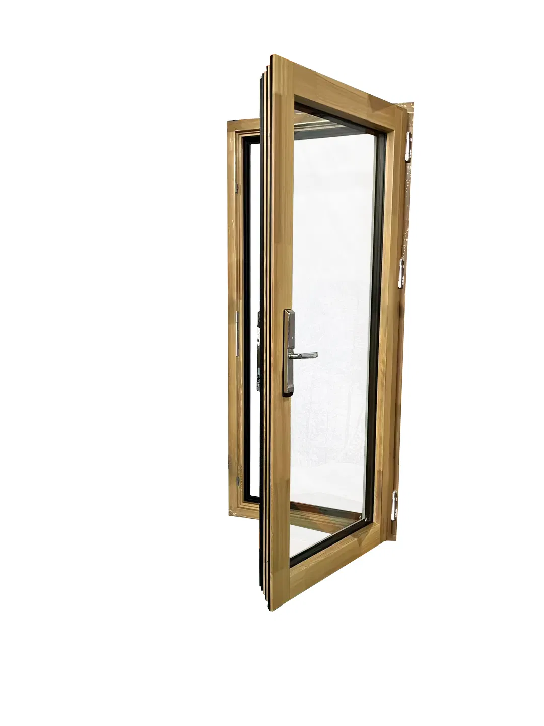 Penjoy Modern Wooden Swing Doors Pine Wood Doors with Smart Lock