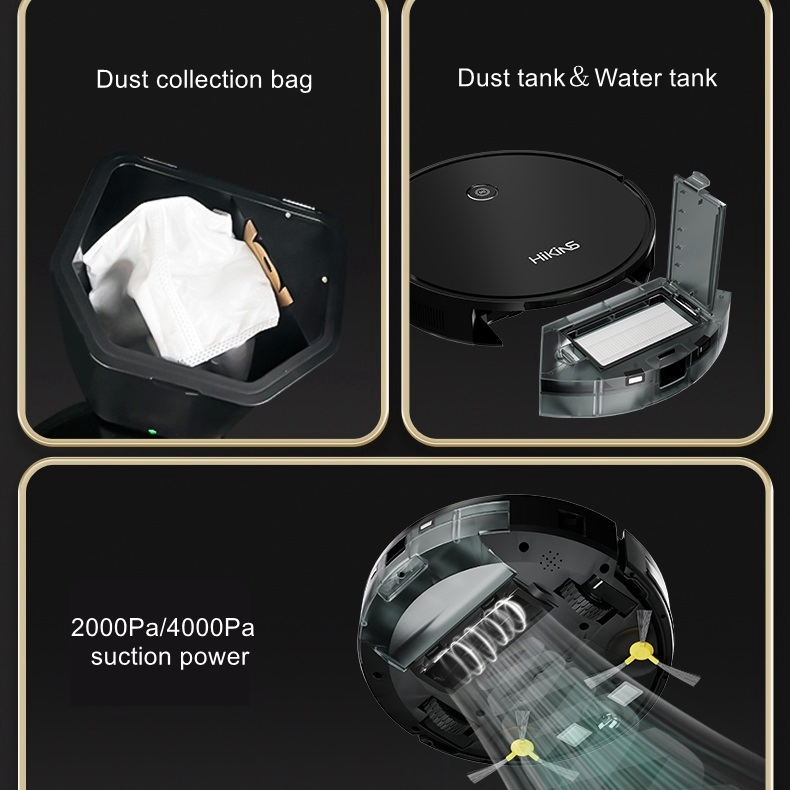 Automatic Dust Collection Robot Vacuum Cleaner with Large Vacuum Suction Power M8 Plus